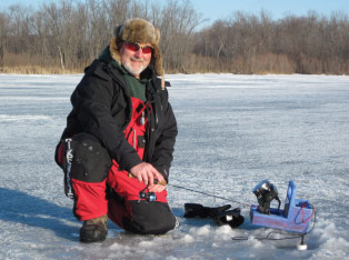 Ice fishing on Bartlett Lake